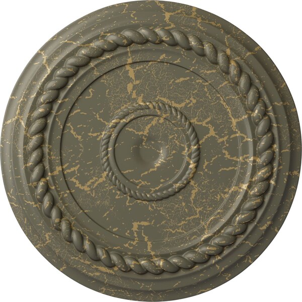 Ekena Millwork Alexandria Rope Ceiling Medallion (Canopies up to 4 5/8"), 19 5/8"OD x 1 1/2"P, Witch Hazel Crackle CM18ALWHC - main